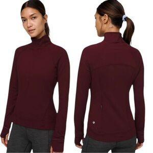 Lululemon Outrun the Elements 1/2 Zip Garnet Burgundy Top Women’s Size 8